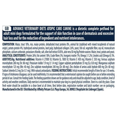 Advance Veterinary Diet Dog Atopic Mini