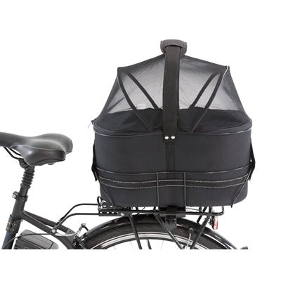 Trixie Fietsmand Achterop Zwart Met Kussen En Kap