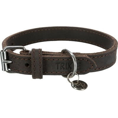 Trixie Halsband Hond Rustic Vetleer Donkerbruin